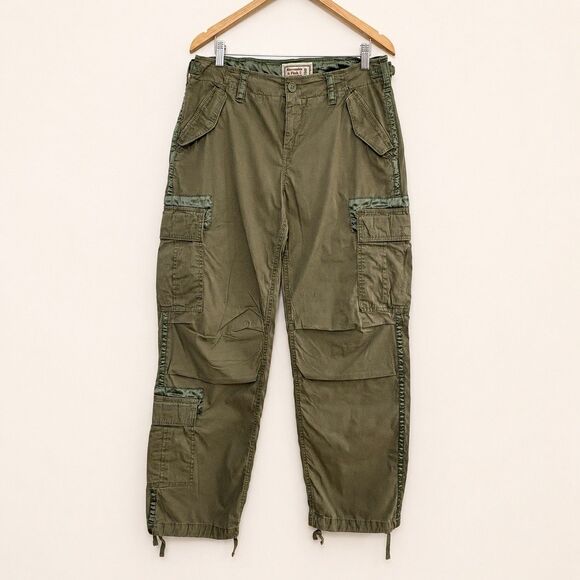 Abercrombie & Fitch Pants - Vintage Abercrombie & Fitch Baggy Cargo Pants Womens Sz 10 Paratrooper 90s Y2K